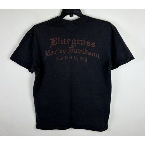 Vintage Y2K Harley Davidson / Punisher Graphic T - Shirt / Black/Faded / Large - Picture 3 of 5